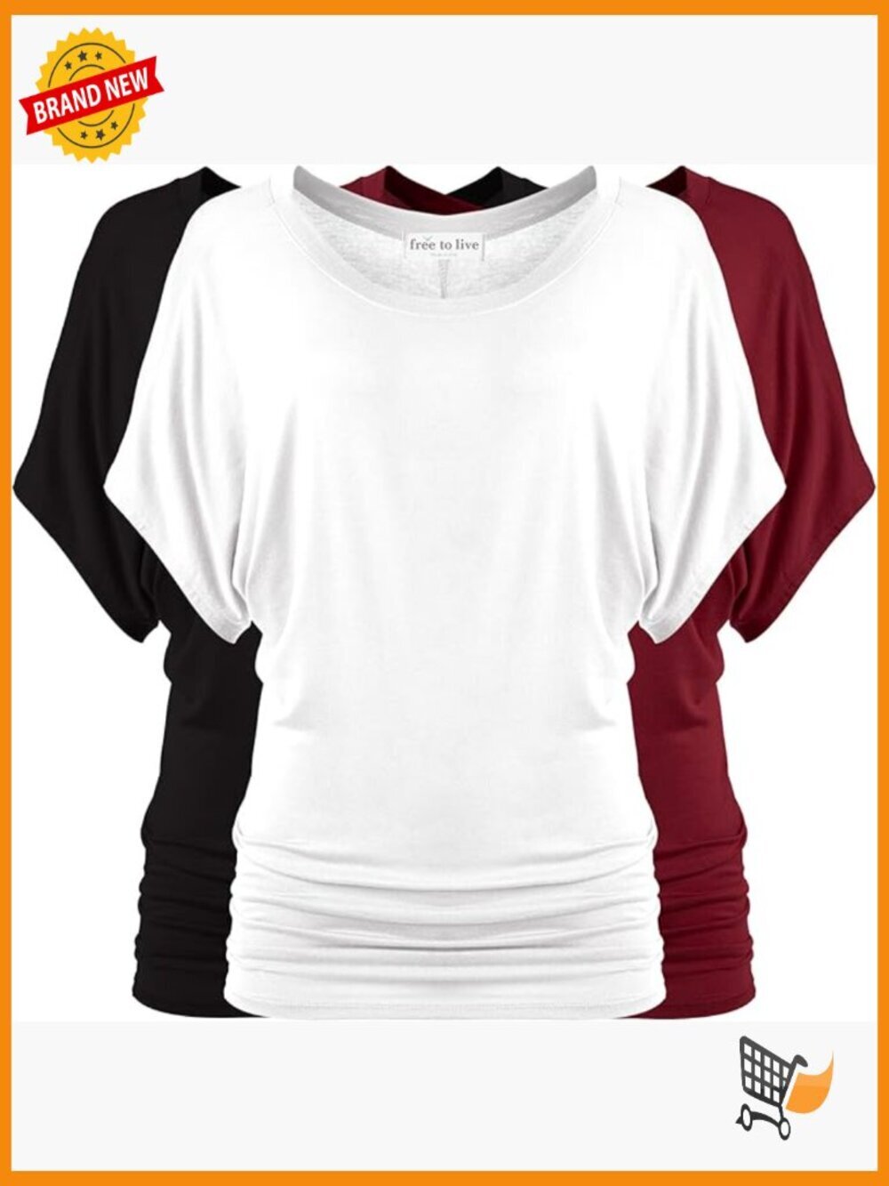 3 Pack Dolman Sleeve Tunic Dressy Business Casual Tops Short Sleeve Shirts Work